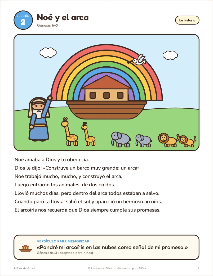 Página de ejemplo: la historia ilustrada de Moisés