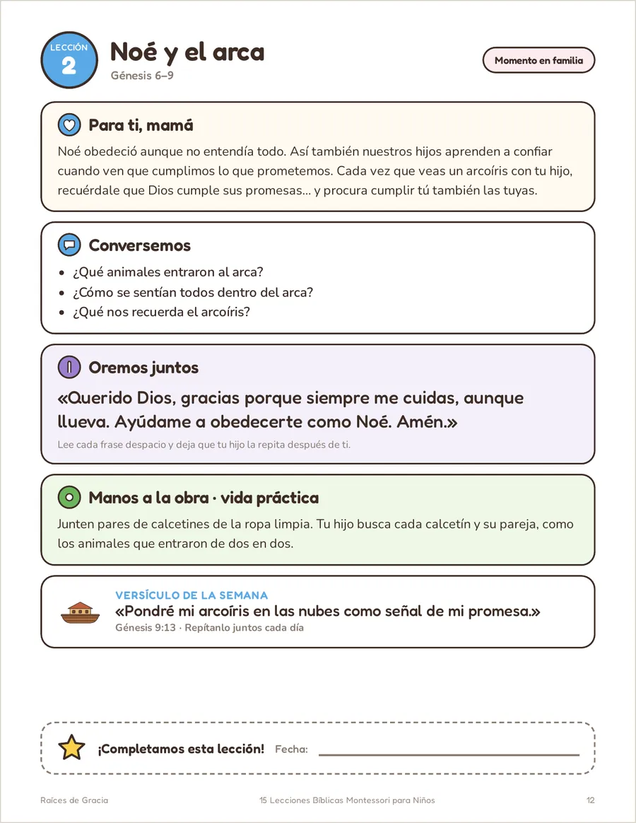 Página de ejemplo: momento en familia